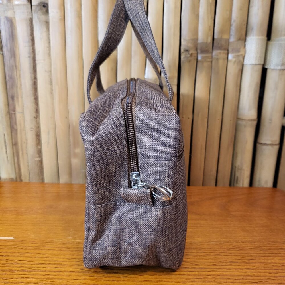 Jinfei Travel Cosmetic/Toiletry Bag Brown 9x6x3 - Picture 3 of 6